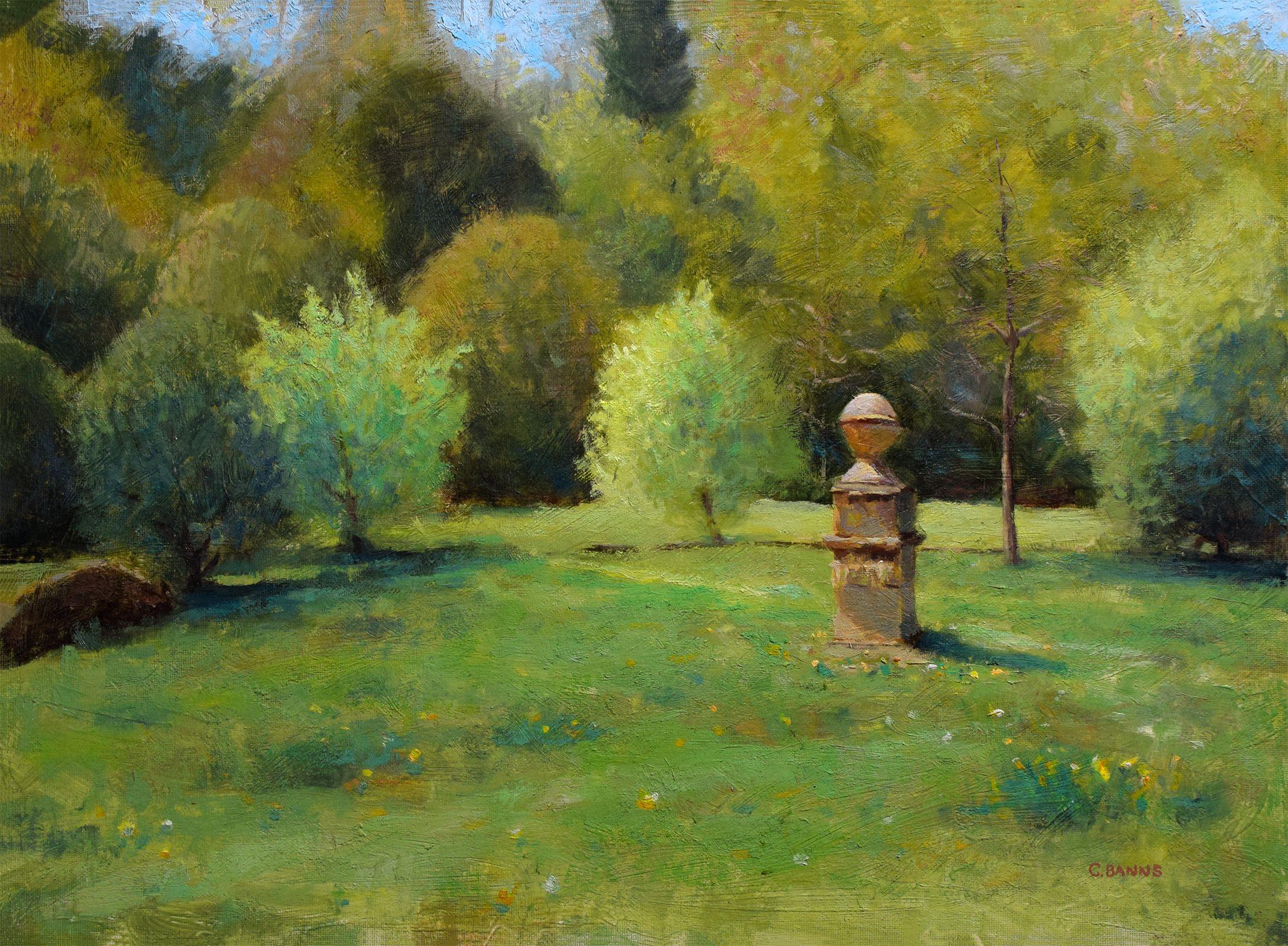 Parc de Saint-Cloud Paris impressionist park, Painting, Oil on Canvas - Art by Gav Banns