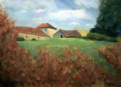 Antigua granja de piedra con dependencias Francia, Pintura, Óleo sobre lienzo