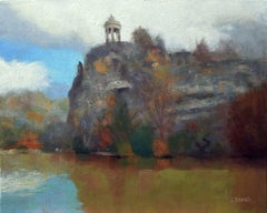 Parque Buttes-Chaumont París Templo de Sybille, Pintura, Óleo sobre lienzo
