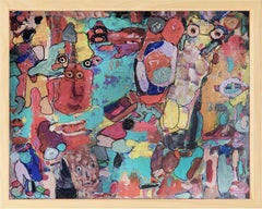 Il Decamerone, peinture, acrylique sur panneau de bois