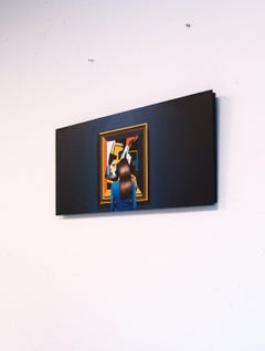 Violin And Glass, Painting, Acrylic on Wood Panel