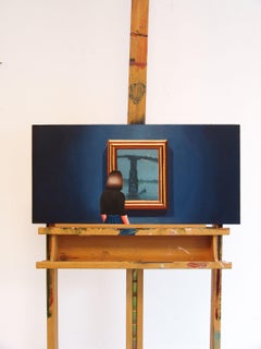 Nocturne: Blue And Gold, Painting, Acrylic on Wood Panel