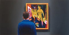 Autorretrato de soldado, Pintura, Acrílico sobre panel de madera