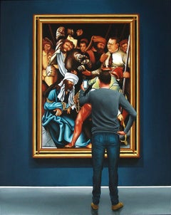Moquerie du Christ, peinture, acrylique sur panneau de bois
