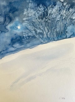 Winter Night, Painting, Watercolor on Paper