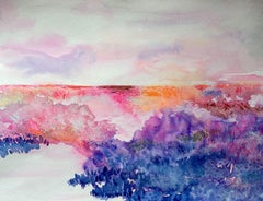 Flower Fields, Painting, Watercolor on Paper