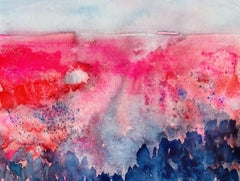 Campi di papaveri, Pittura, Acquerello su carta