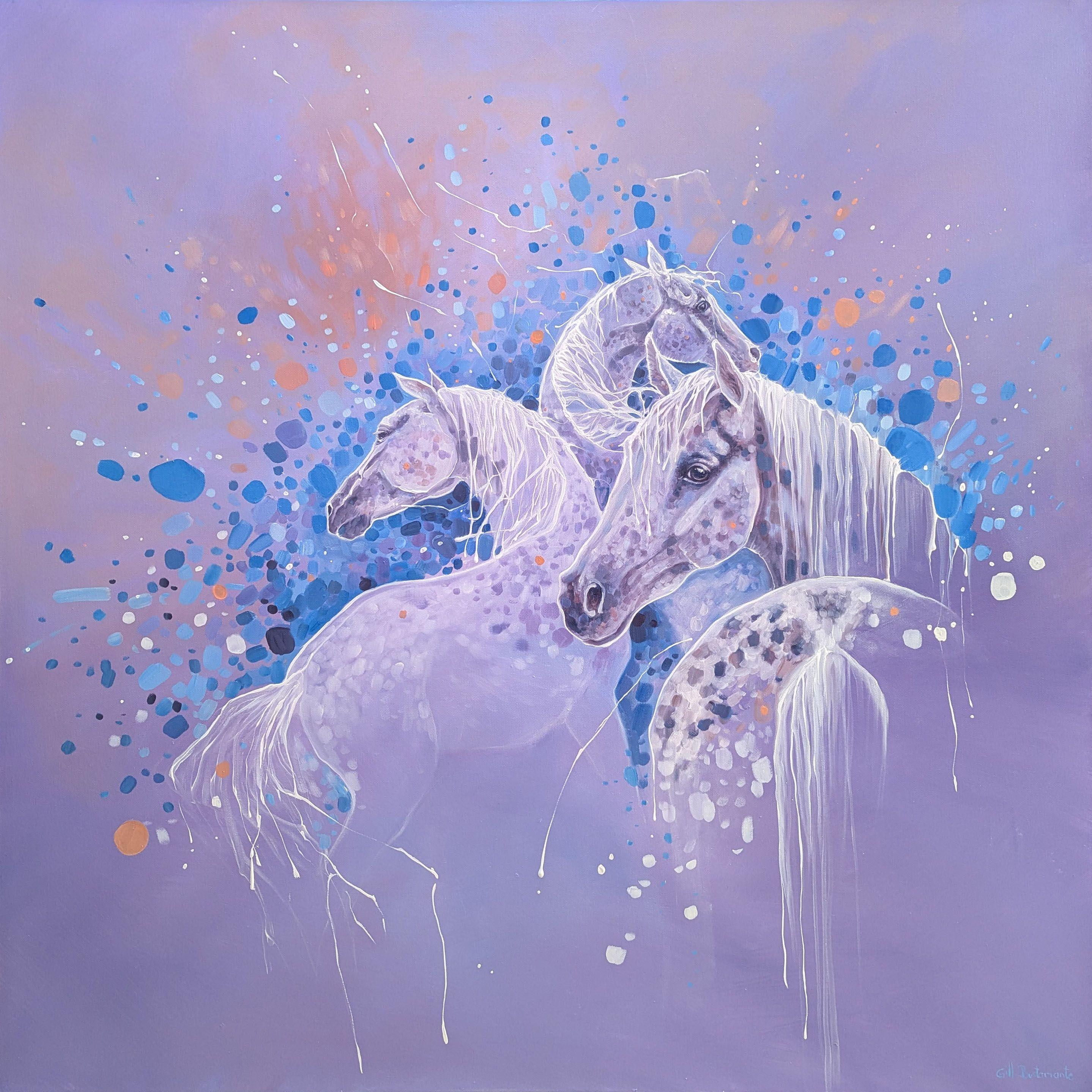A Symphony of Horses, Painting, Oil on Canvas - Art by Gill Bustamante