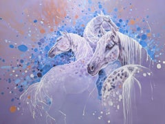 Una sinfonía de caballos, Pintura, Óleo sobre lienzo