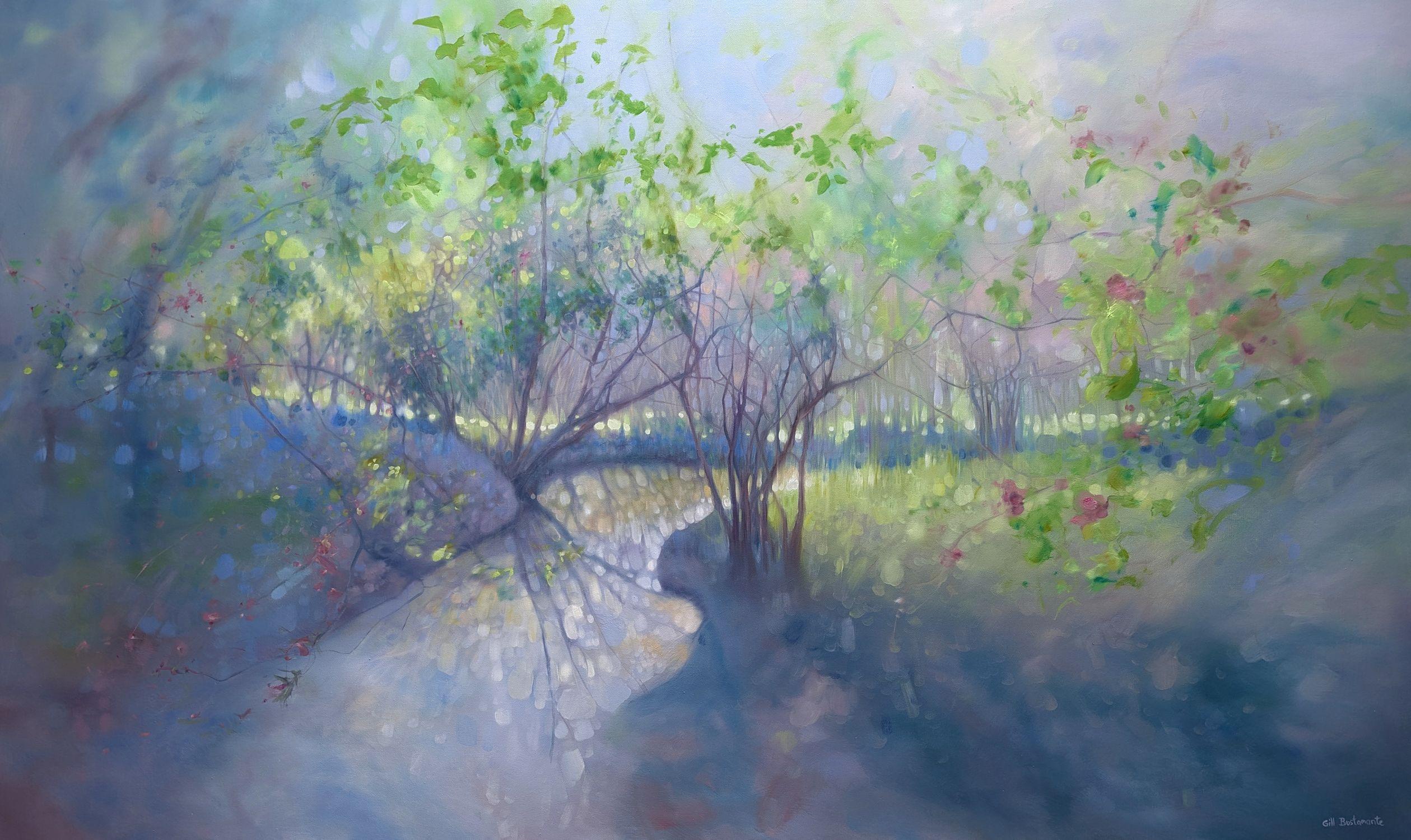 Beltane May 1st Landscape painting, Painting, Oil on Canvas