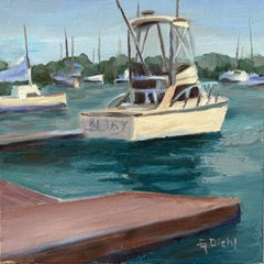 Puerto deportivo de Balboa, Pintura, Óleo sobre lienzo