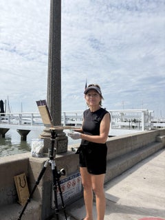 Puerto deportivo de Balboa, Pintura, Óleo sobre lienzo