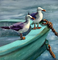 Compagnons de port, peinture, huile sur toile