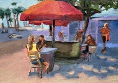 Corner Cafe, Painting, Oil on Canvas