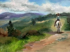 Einsamer Cowboy, Gemälde, Öl auf Leinwand