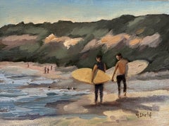 Surfing Buddies, Gemälde, Öl auf Leinwand