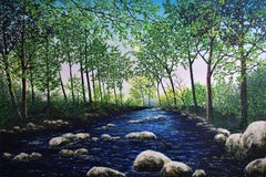 Secret Forest River, Painting, Oil on Canvas