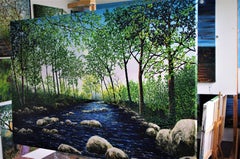 Río Forestal Secreto, Pintura, Óleo sobre lienzo
