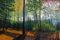Luz de bosque otoñal, Pintura, Óleo sobre lienzo