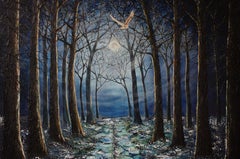 Noche de paz en el bosque, Pintura, Óleo sobre lienzo