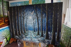 Noche de paz en el bosque, Pintura, Óleo sobre lienzo