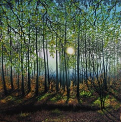 Tarde tranquila en el bosque, Pintura, Óleo sobre lienzo