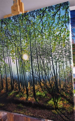 Tarde tranquila en el bosque, Pintura, Óleo sobre lienzo