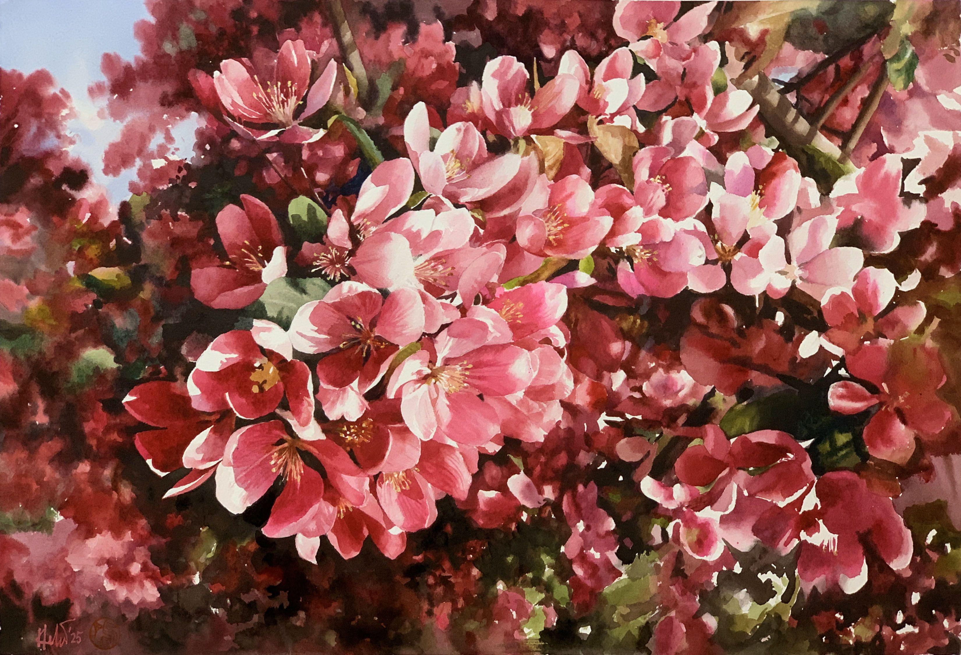 Blossoms_01, Malerei, Aquarell auf Papier