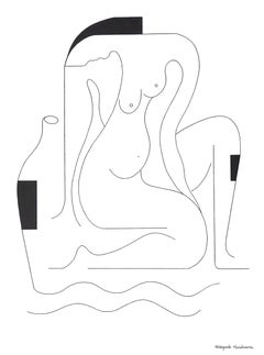 La Baigneuse, Drawing, Pen & Ink on Paper