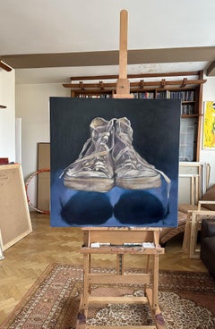 Floating sneakers., Painting, Oil on Canvas