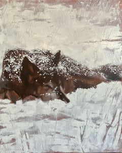 First snow., Painting, Oil on Canvas