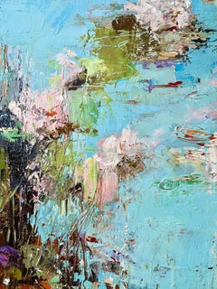 Water Lilies. Blue., Painting, Oil on Canvas