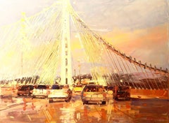 Bridg. Evening., Painting, Oil on Canvas