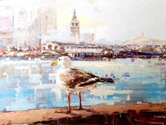 San Francisco.Blue., Painting, Oil on Canvas