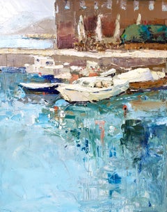 Boats. Morning., Painting, Oil on Canvas