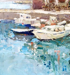 Boats. Morning., Painting, Oil on Canvas