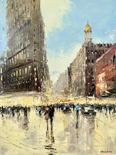 Flatiron. Broudway., Painting, Oil on Canvas