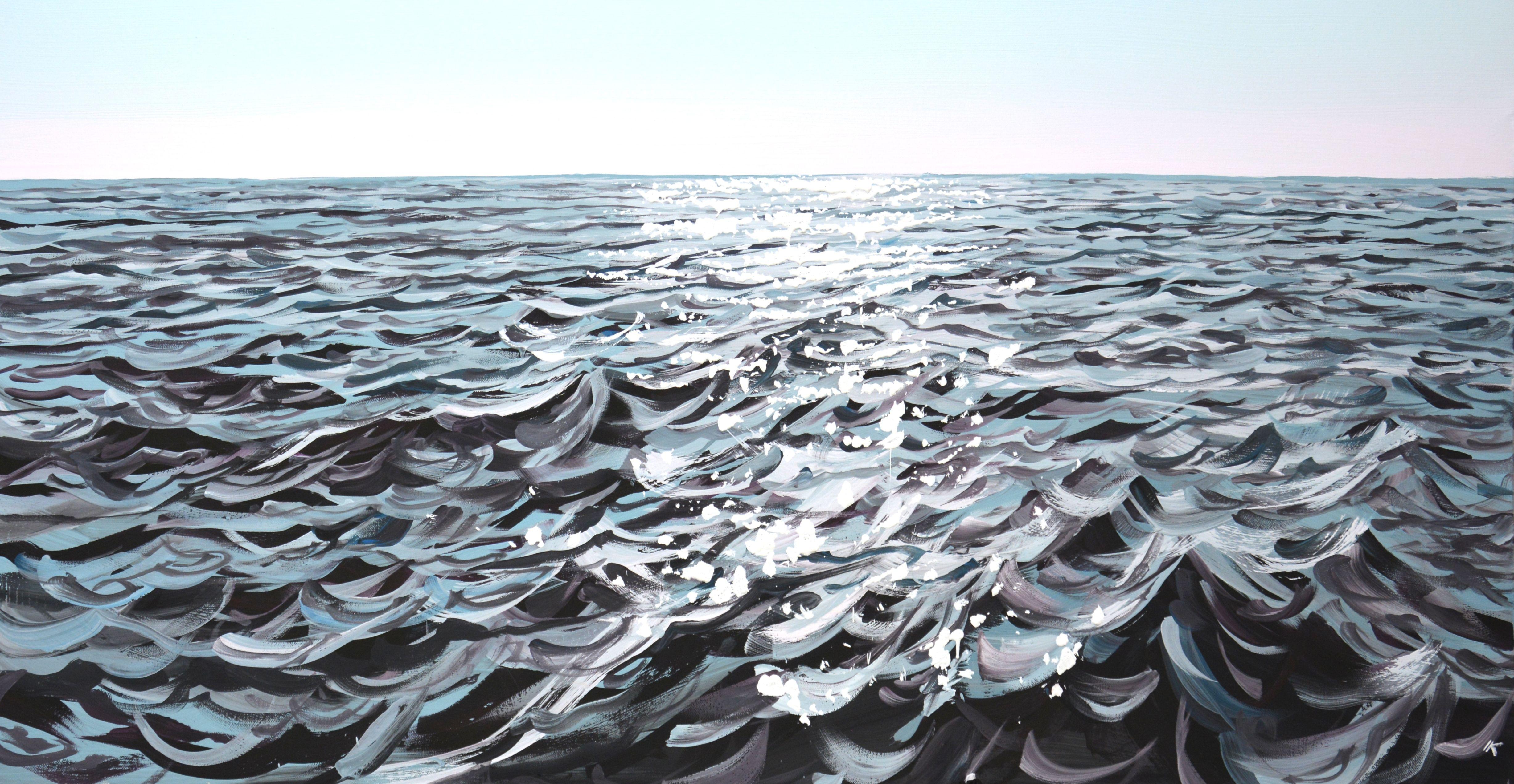 Ocean Glow 3, peinture, acrylique sur toile - Art de Iryna Kastsova