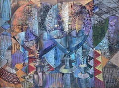 Poupées de fertilité Akuaba, peinture, acrylique sur toile
