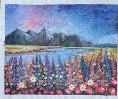 Blüten unter den Gipfeln, Gemälde, Acryl auf Leinwand