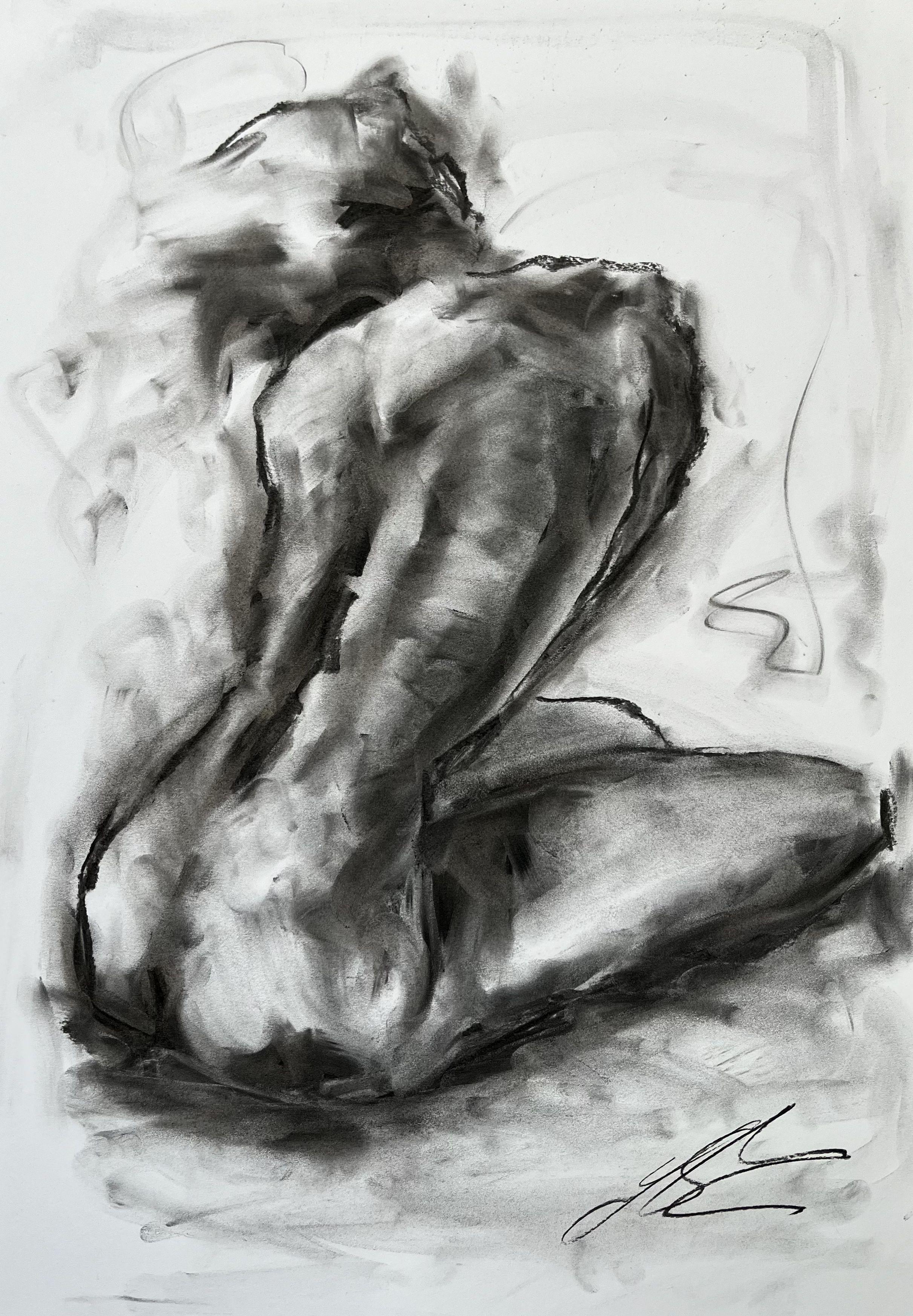 Accanto a te, Disegno, Carboncino su carta