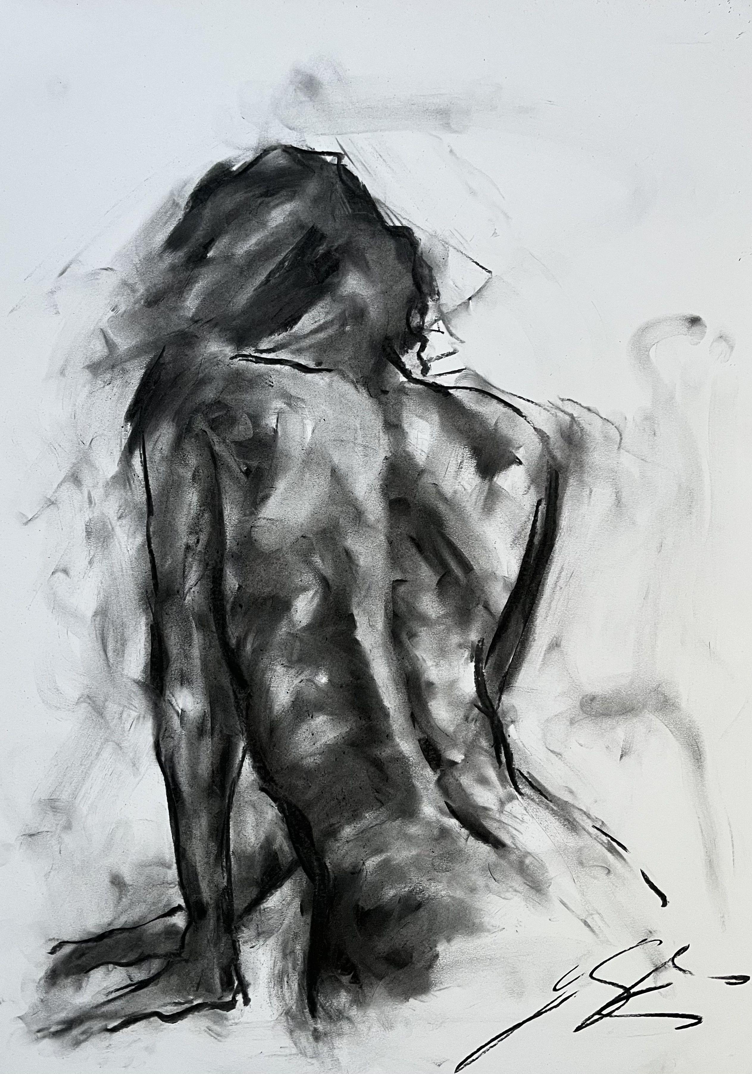Inspiration, Drawing, Charcoal on Paper