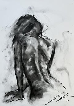 Inspiration, Zeichnung, Holzkohle auf Papier