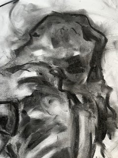 One Moment, Zeichnung, Zeichenkohle auf Papier