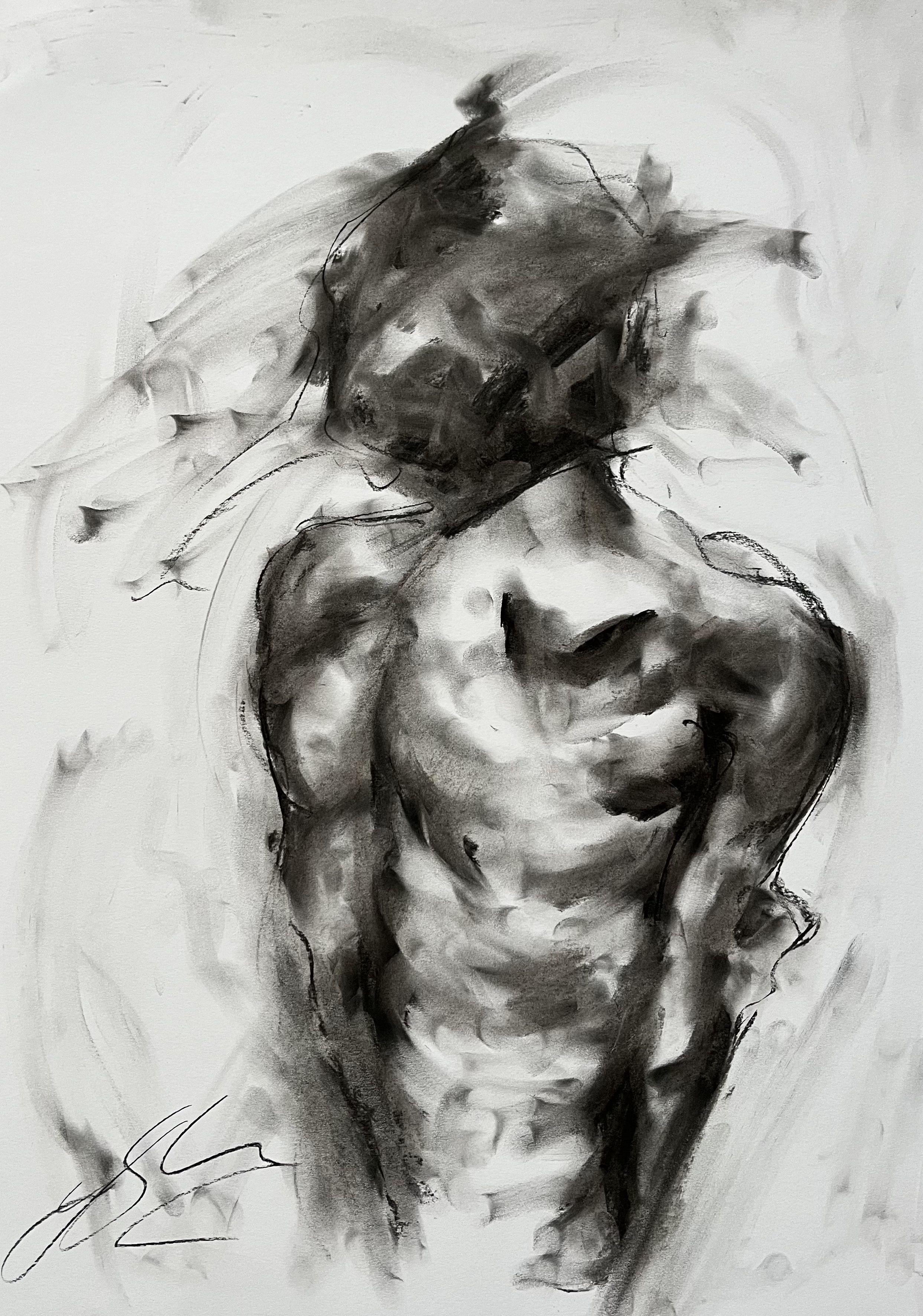 Reflections, Drawing, Charcoal on Paper - Art by James Shipton