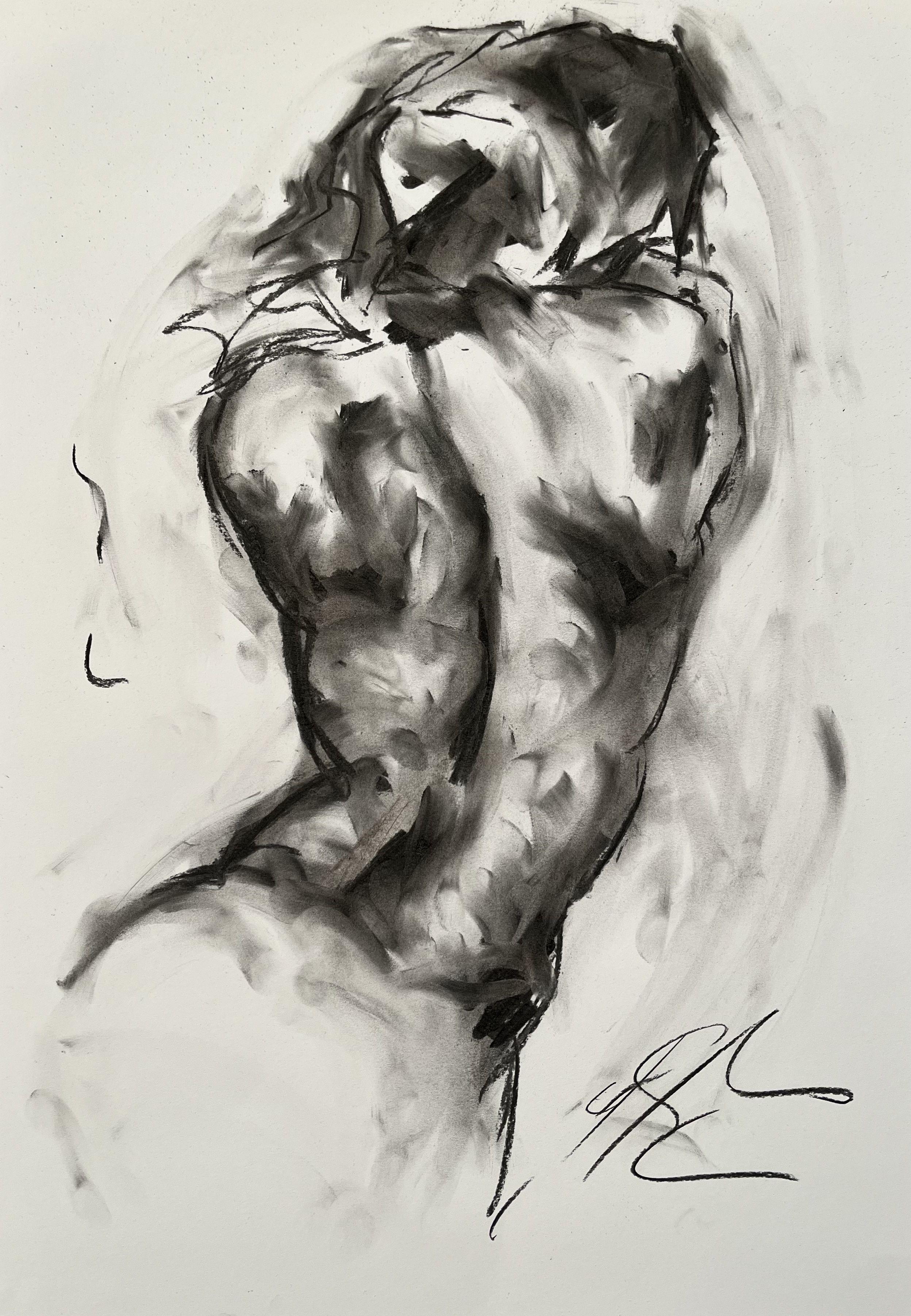 Future, Drawing, Charcoal on Paper - Art by James Shipton
