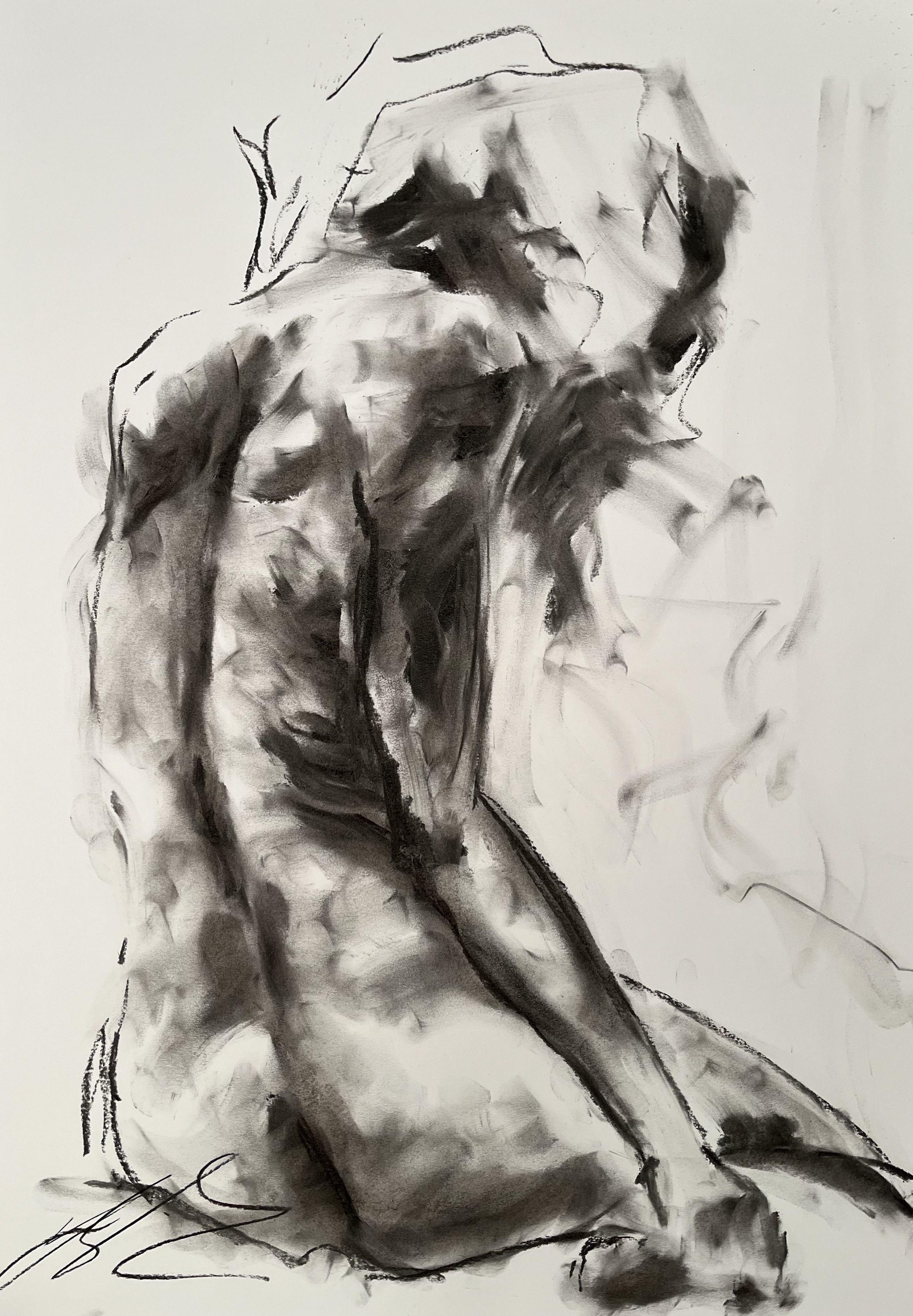 Sensitive, Drawing, Charcoal on Paper