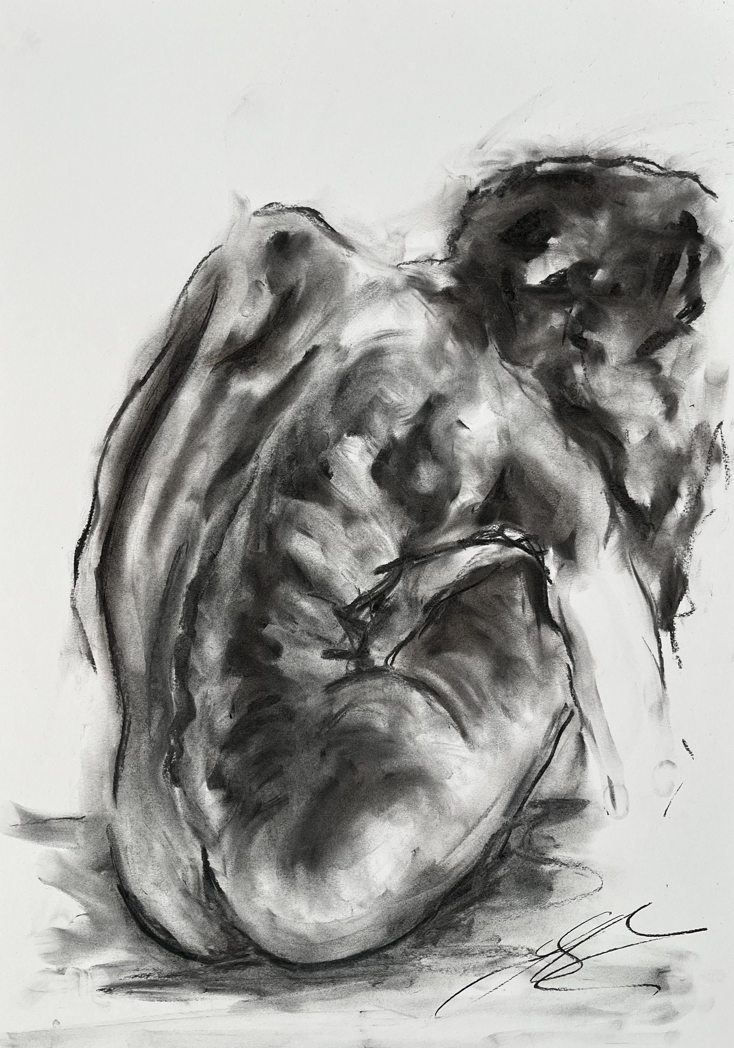 Peace, Drawing, Charcoal on Paper