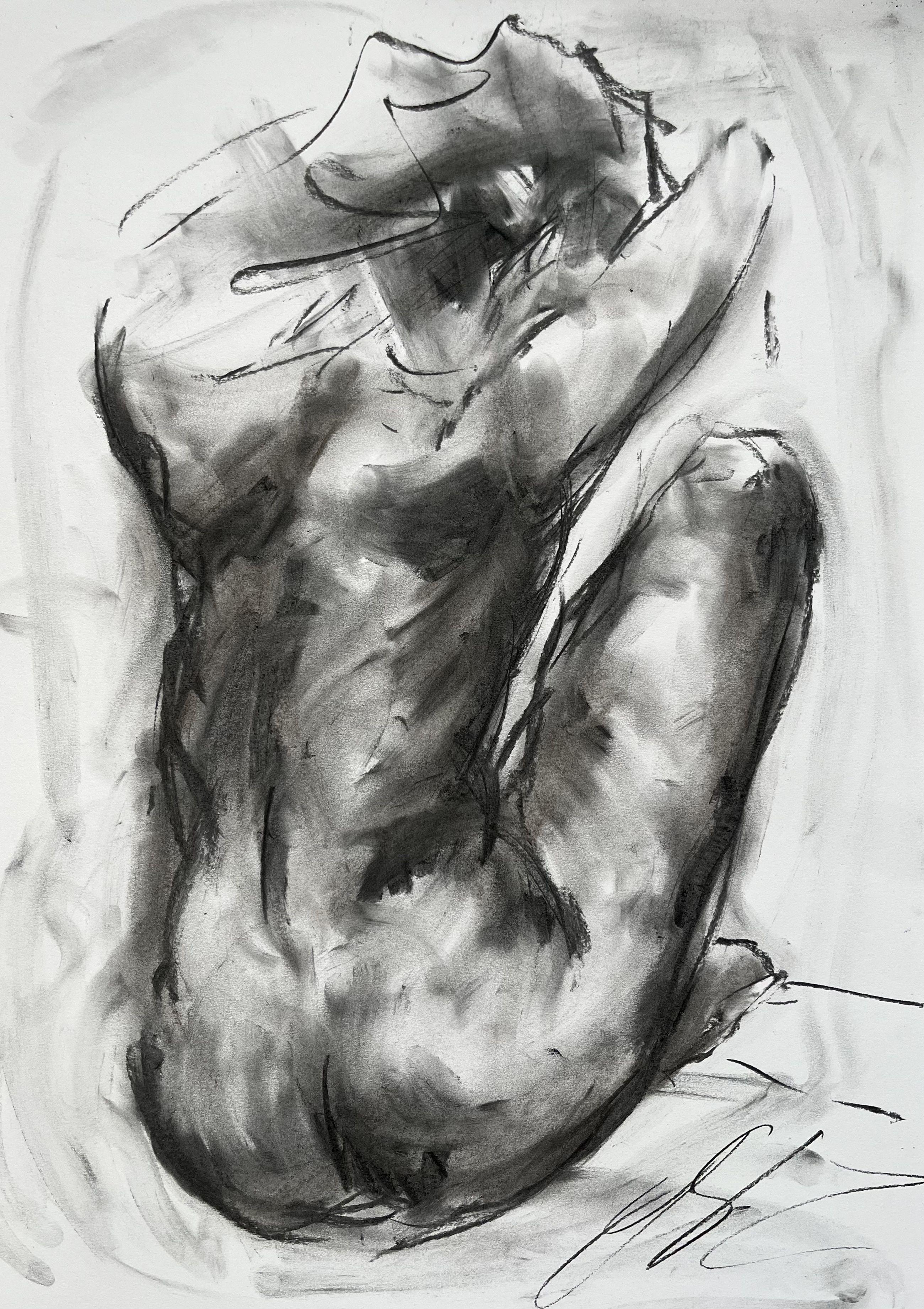 Fortuna, Dibujo, Carboncillo sobre papel - Art de James Shipton