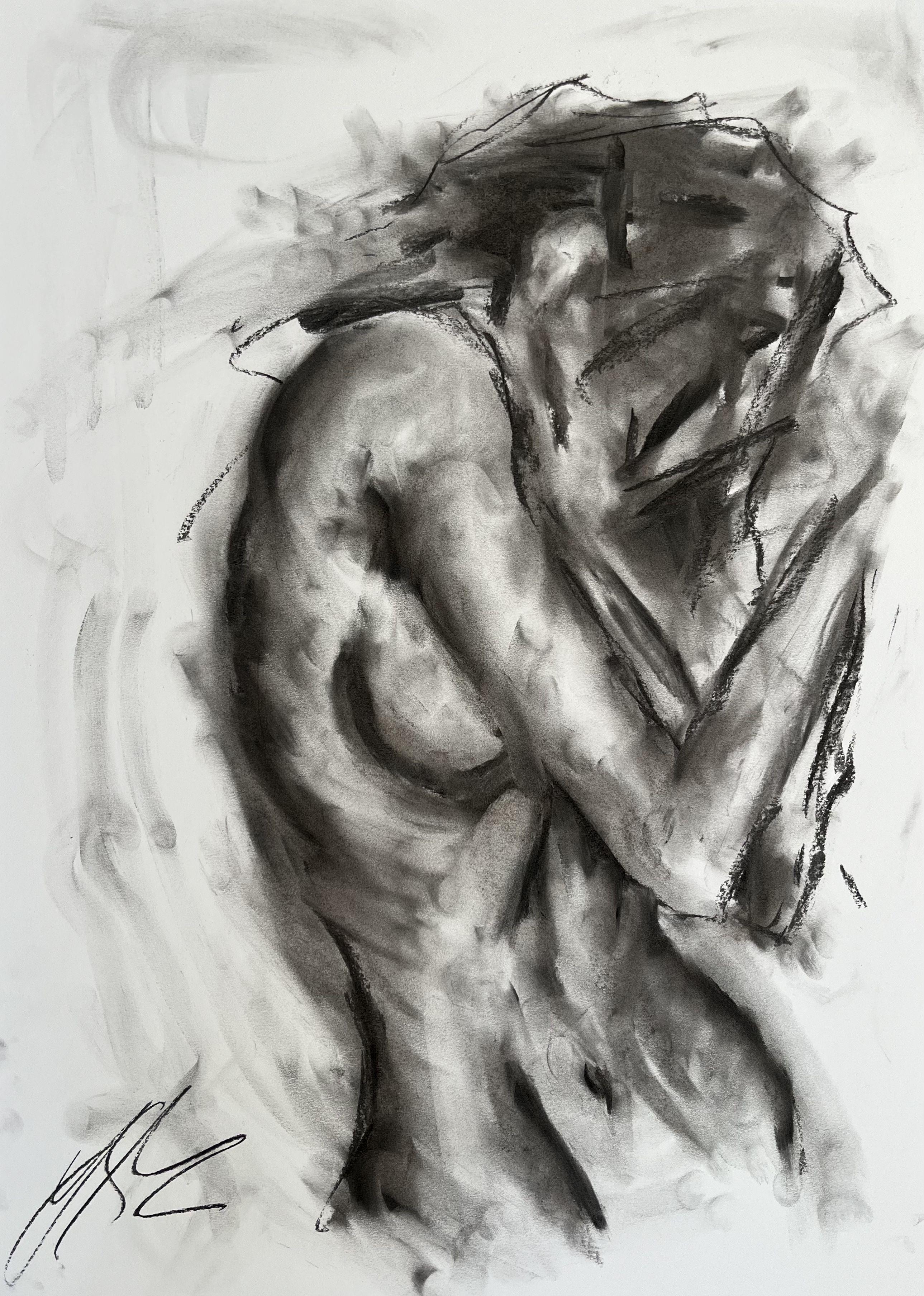 Sanctuary, Drawing, Charcoal on Paper